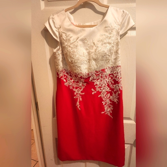 JJs House Dresses & Skirts - NWT JJ'S House Stunning Red and  White Lace Dress